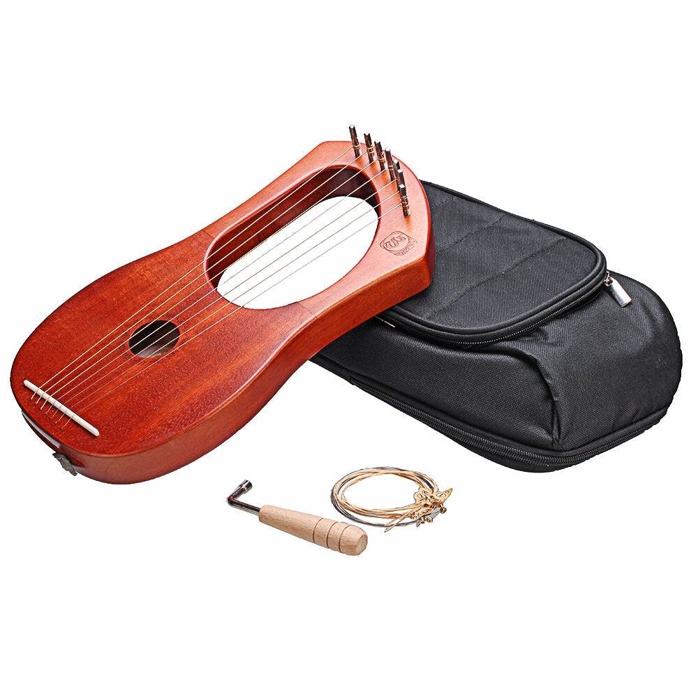 7-String Mahogany Wood Iyre Harp With Bag Tunning Tool