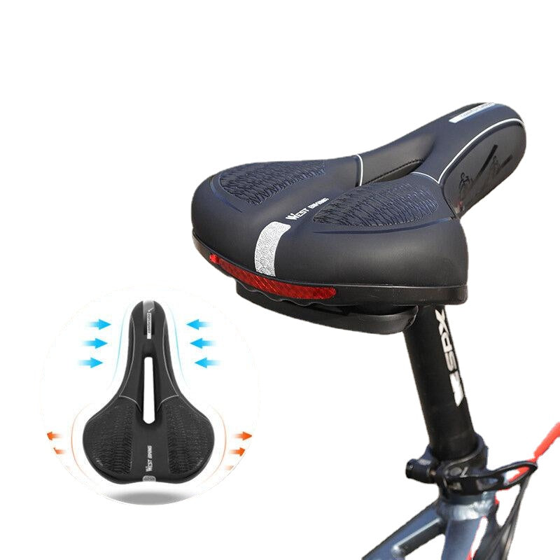 Reflective PVC Surface Leather Bicycle Riding Saddle Waterproof Non-Slip