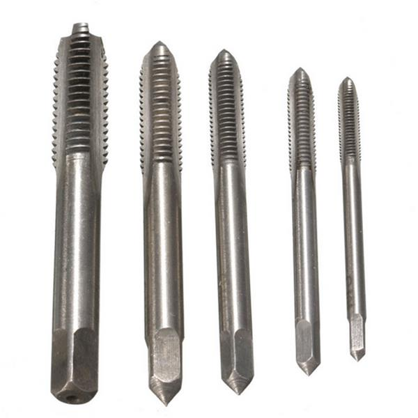 5pcs M3-M8 HSS Spiral Point Machine Screw Plug Tap Metric Straight Flute Thread Hand Tool