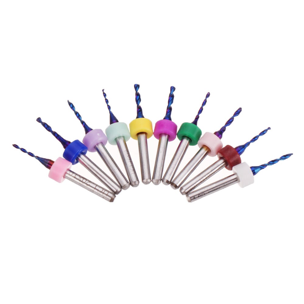 10pcs Upgrade 0.1-2mm Blue NACO Coating PCBCNC Drill Bit for Circuit Boards PCB Drill Bit
