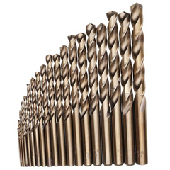 M35 Cobalt Drill Bit Set HSS-Co Jobber Length Twist Drill Bits with Metal Case for Wood Metal Drilling