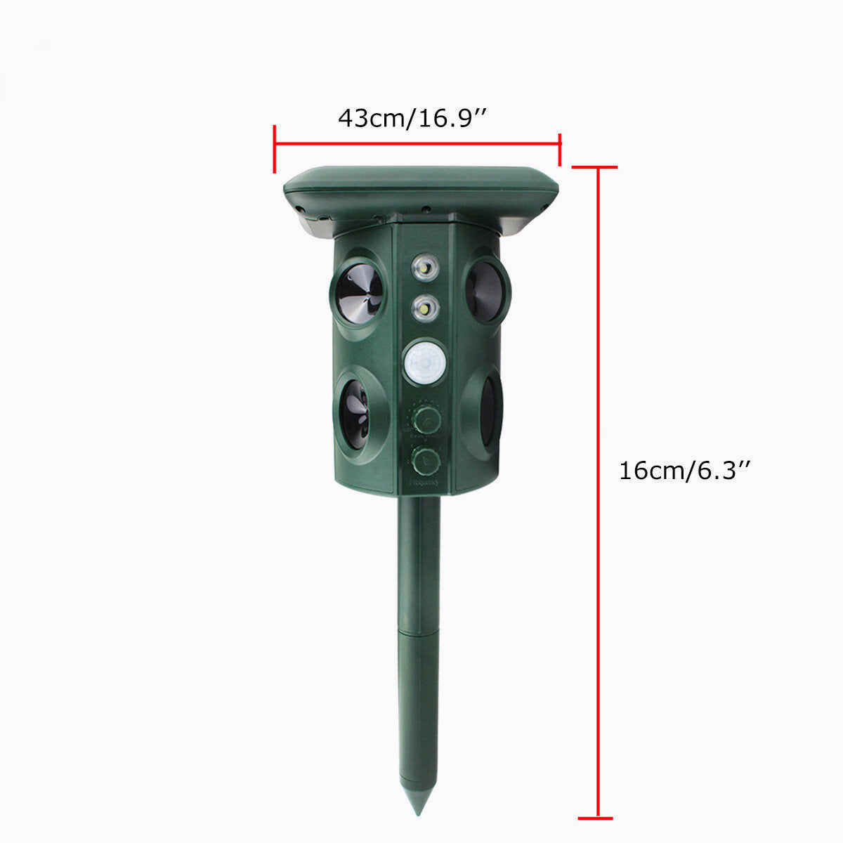 Solar Power Ultrasonic Repeller Cat Dog Pest Infrared Repellent Sensor Animal