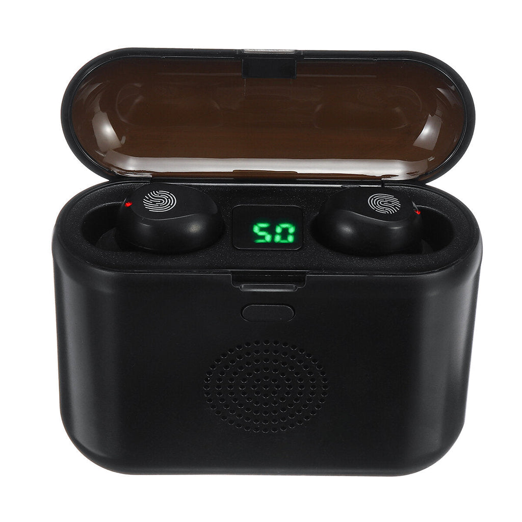 TWS Bluetooth 5.0 Earphone Heavy Bass Stereo Binaural Separation Headphone Portable Mini Speaker with LED Digital Display Charging Box