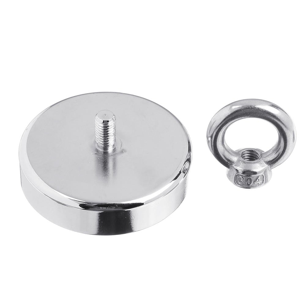 160KG D67mm Neodymium Recovery Magnet with 10m Rope for Fishing Metal Detecting Treasure Hunting