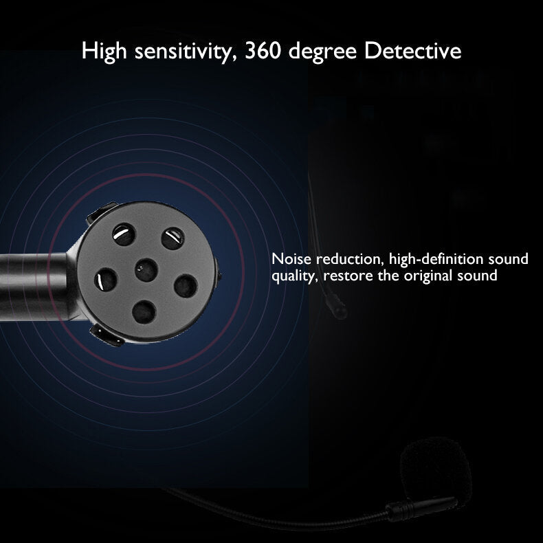 UHF Handheld Head-Ware Wireless Microphone Recording Vlog for Youtube Tiktok Tourist Guide Square Dance Teaching Meeting