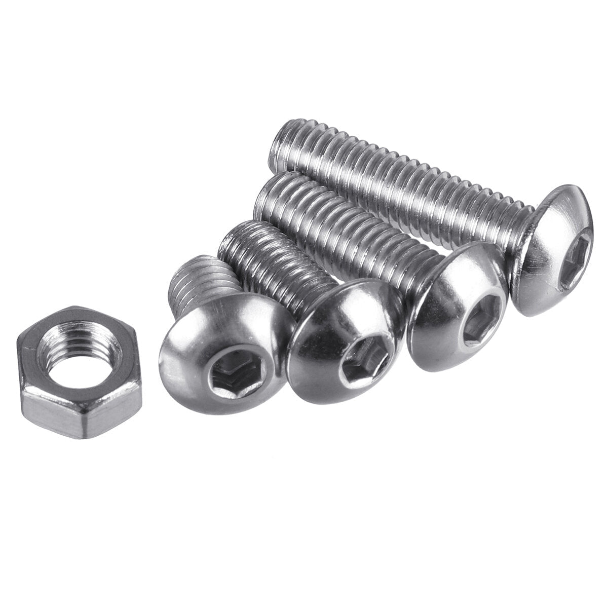 500pPCS Stainless Steel Hex Socket Cap Head Bolts Screws Nuts M3 M4 M5 304 Kit
