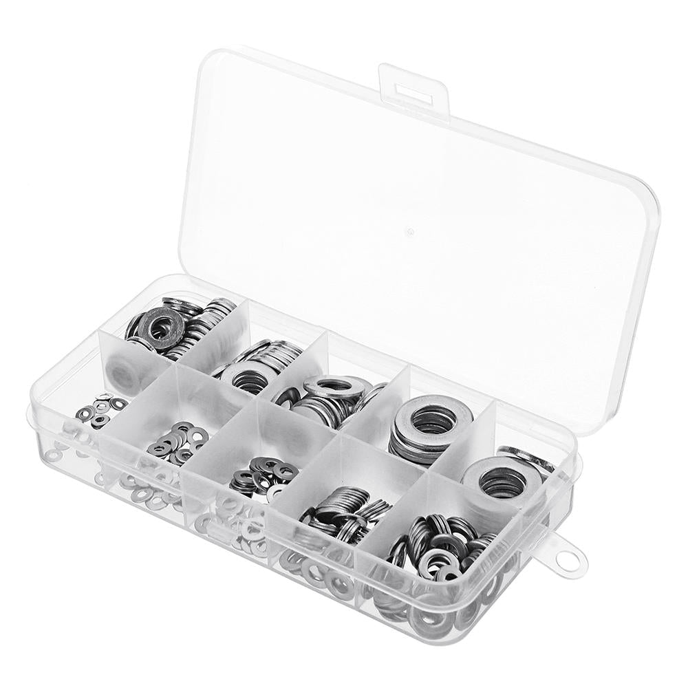 400Pcs 304 Stainless Steel Flat Washer Round Assortment Set M2/2.5/3/4/5/6/8/10