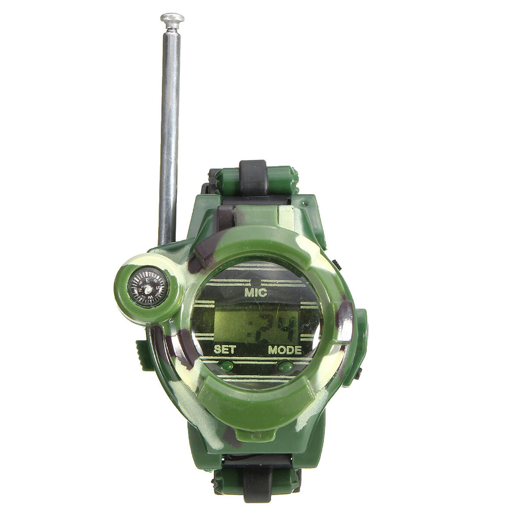 2Pcs 7 In 1 Kids Children Toys Walkie Talkie Girls Boys Watches Interphone Outdoor Games Green Lights Mic