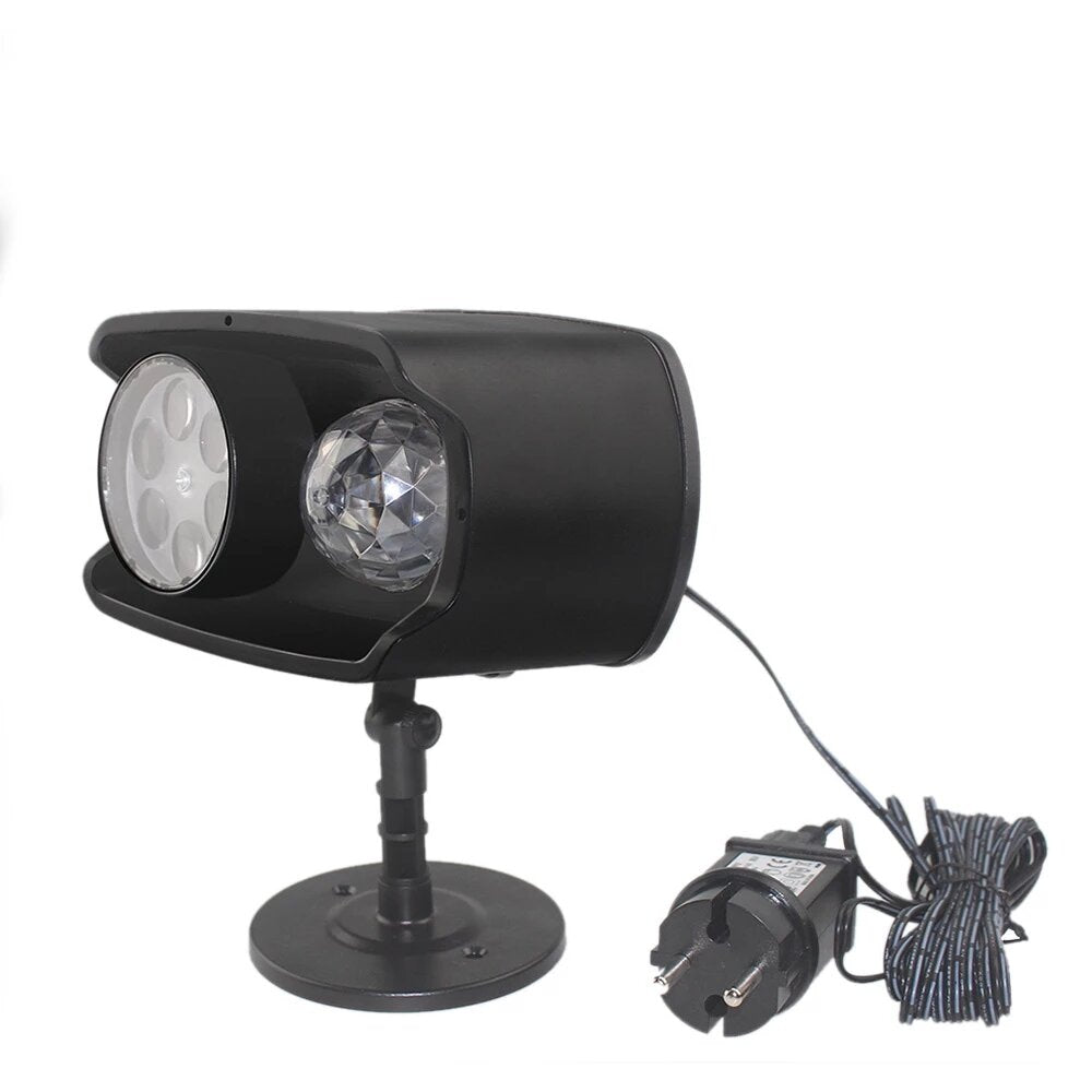 LED Projector Lamp Snowman Projector Double Head Water Wave Stage Light Remote Control Waterproof Garden Lawn Lamp