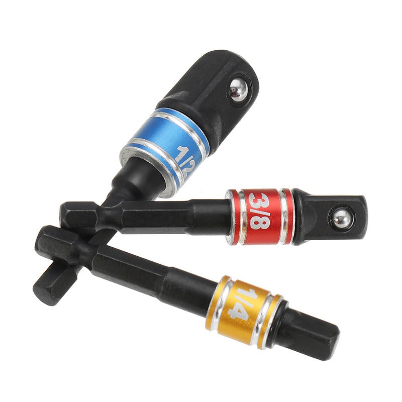 3Pcs Power Screwdriver Extension Bar Adapter Black Anti-rust Coating Power Tool Bits