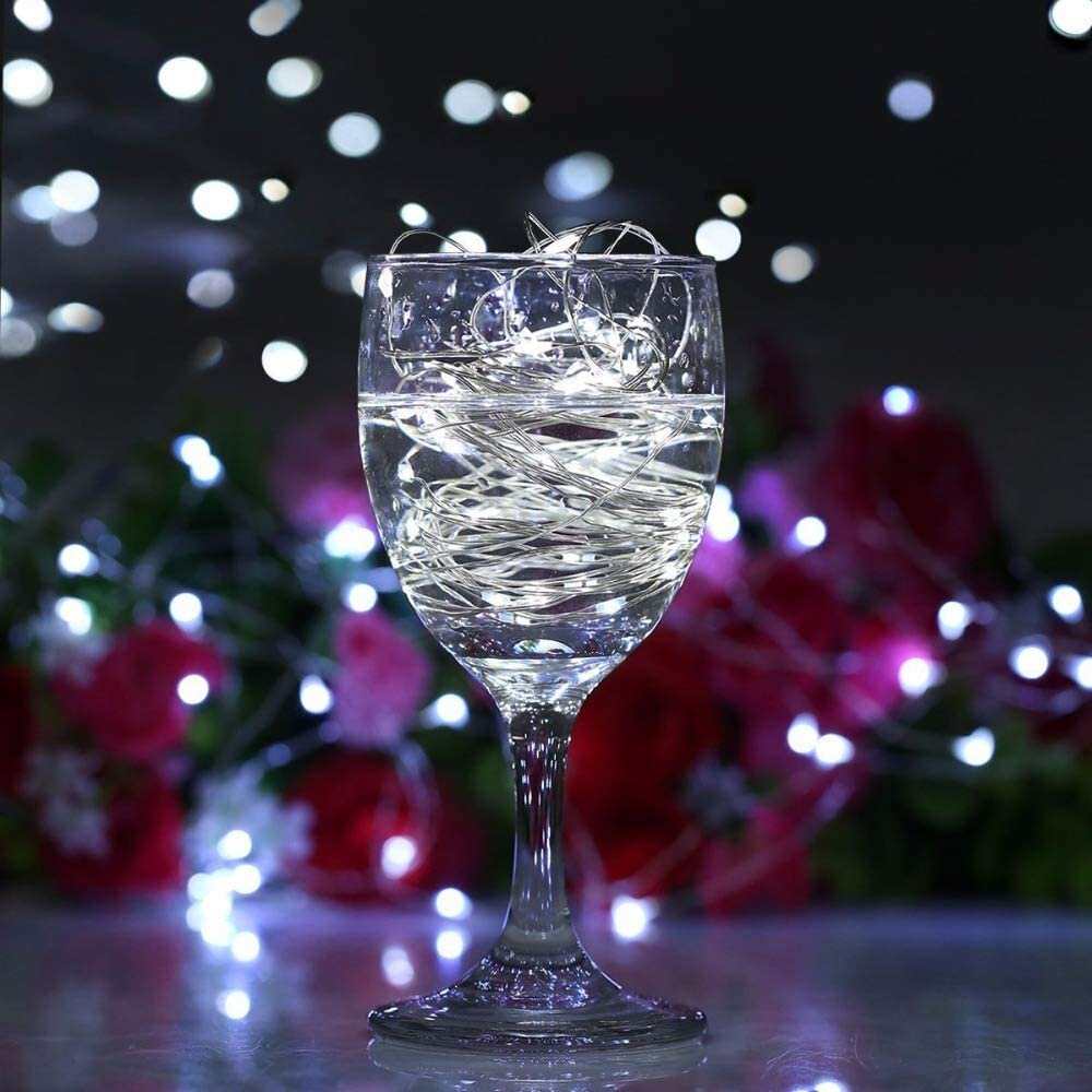 LEDs Music Fairy String Light Silver Wire Twinkle Starry Lights with Remote Control Timer 32.8ft