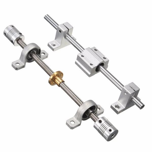 15pcs 200mm Optical Axis Guide Bearing Housings Aluminum Rail Shaft Support Screws Set CNC Parts