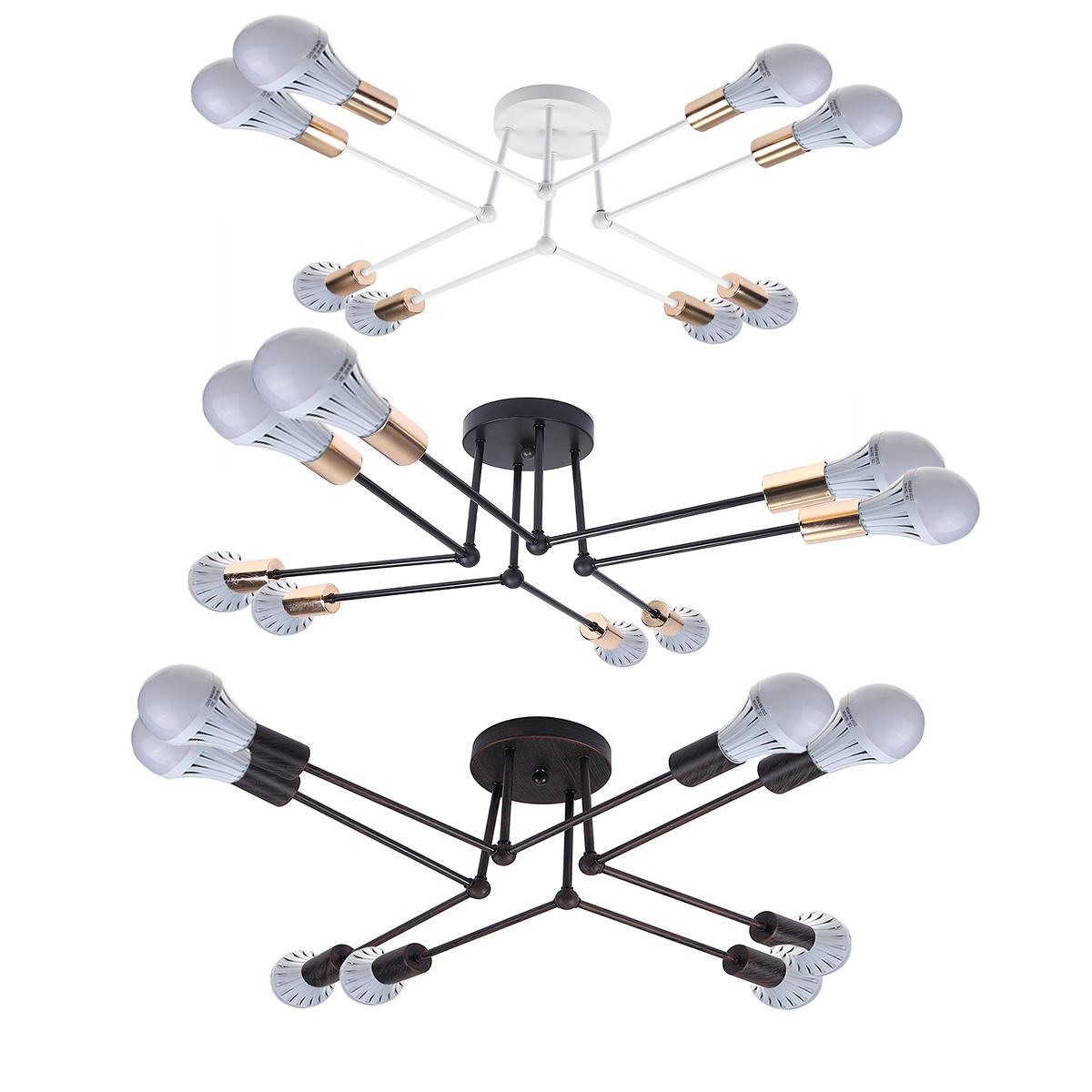 Modern Pendant Lamp Ceiling Light Chandelier Vintage 8 Heads Sockets Holder