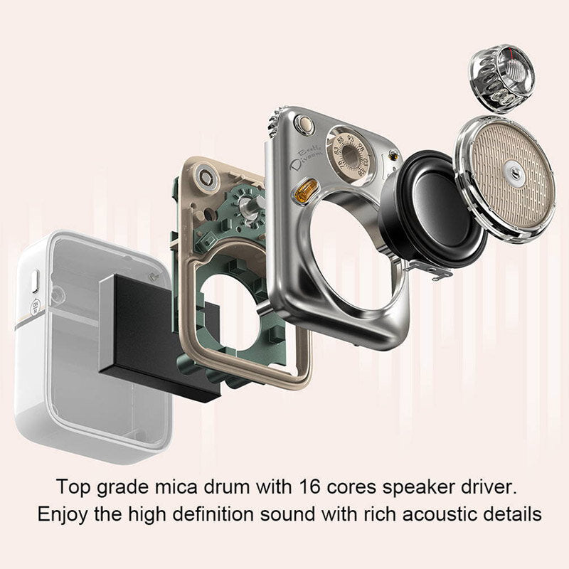 Retro Mini Bluetooth Speaker Audio FM Radio TF Card Girlfriend Birthday Gift Portable Outdoor Waterproof Speaker