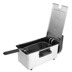 220-240V 2000W Electric Deep Fryer Single Tank Frying Pot Basket Strainer Machine Cooking Tools