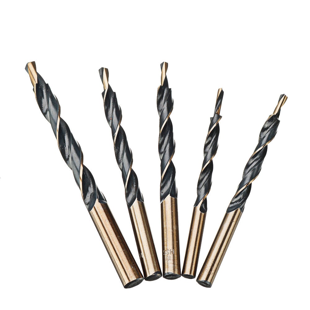 5Pcs Cobalt Drill HSS-Co Twist Step Drill Bits for Manual Pocket Hole Jig Master Metal Stainless Steel Drilling