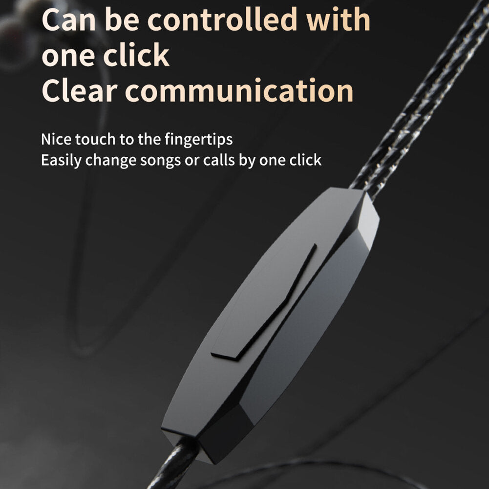 In-Ear Heavy Hi-Fi Bass Stereo Music Wired Earphones Subwoofer Sport Earpiece With Microphone