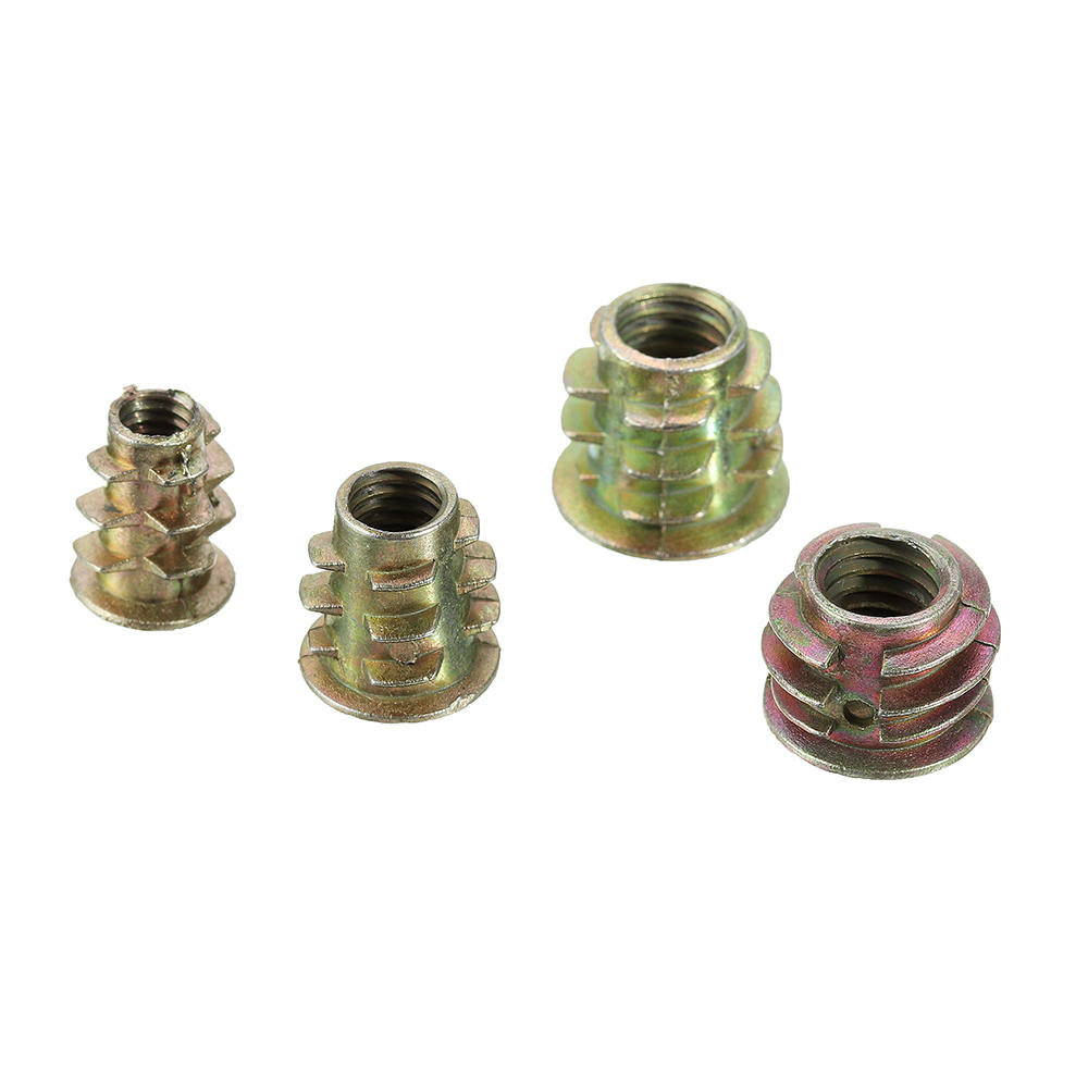 70Pcs M4/M5/M6 Zinc Alloy Wood Furniture Hex Socket Drive Head Threaded Insert Nut Internal and External Nut 8-15mm