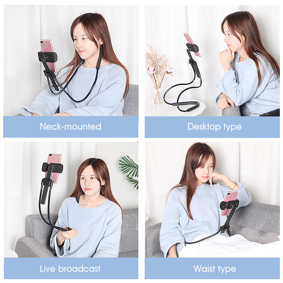 Flexible Mobile Phone Holder Lazy Hanging Neck Bracket 360 Degree For Smartphone Netbook