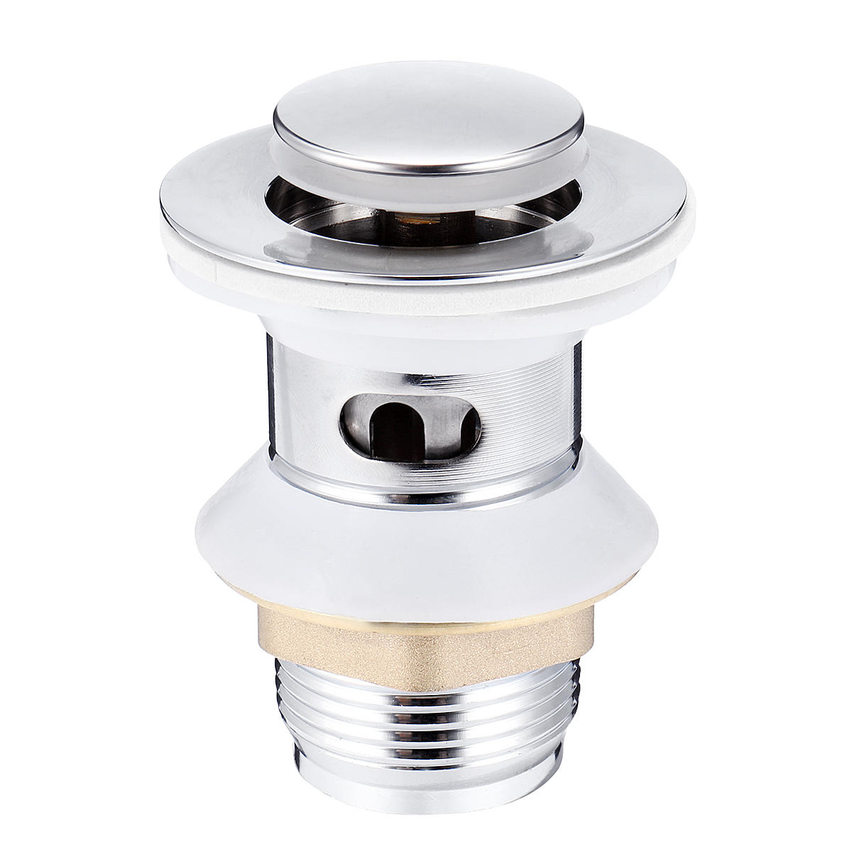 Chrome Click Clack Slotted Sprung Pop Up Push Button Sink Basin Waste Faucet