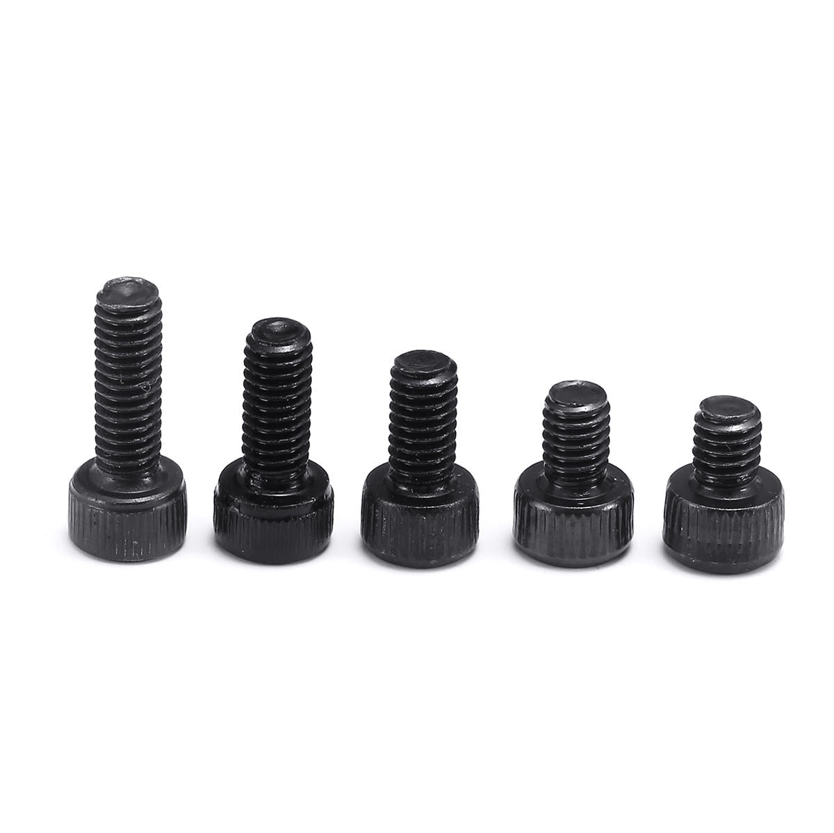 195Pcs M4 12.9 Grade Carbon Steel Hex Socket Cap Head Screw Bolts Assortment Set