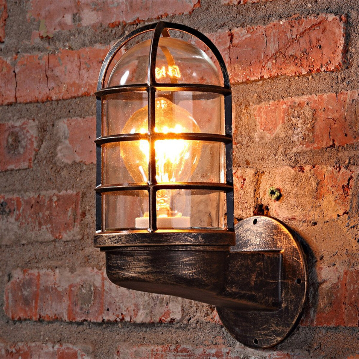 Wall Lamp Iron Rustic Copper Steampunk Lamp Sconce