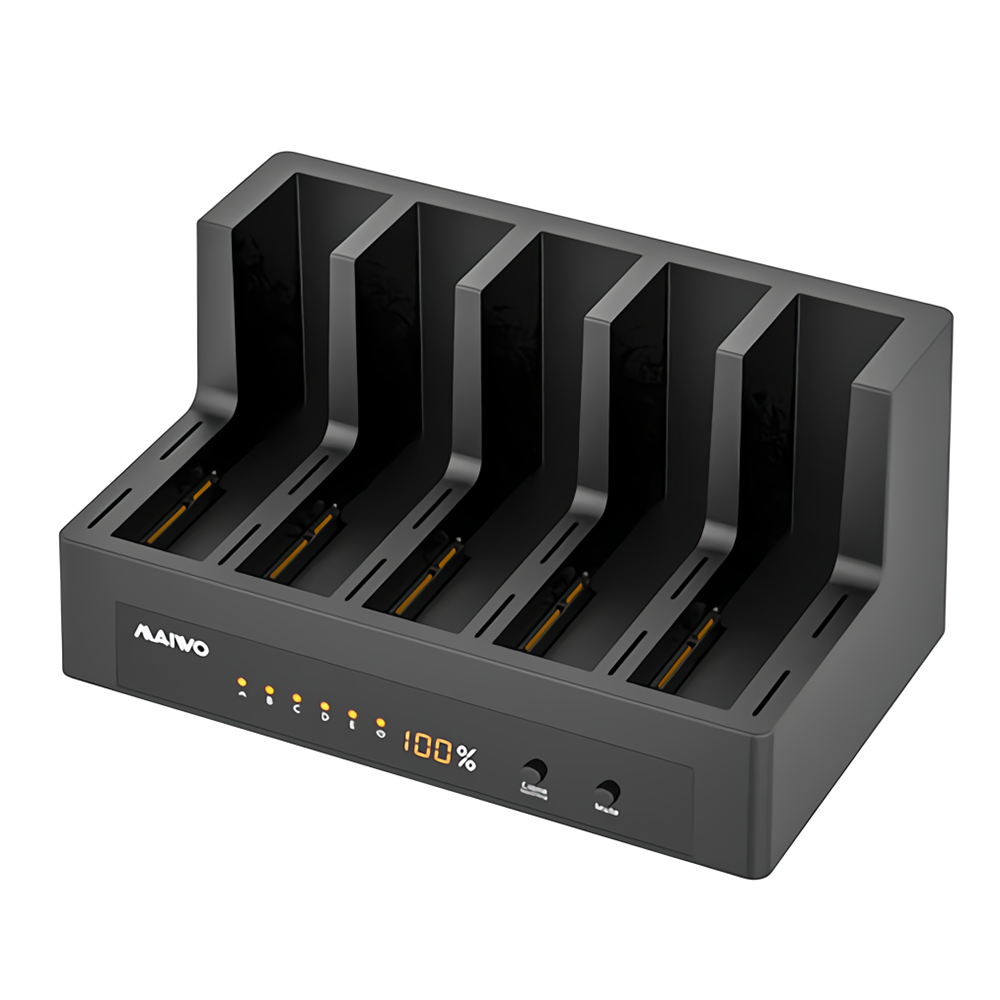 5-Bay SATA Hard Drive Docking Station 2.5"3.5" SSD HDD External Duplicator LED Screen Hard Drive Enclosure Case