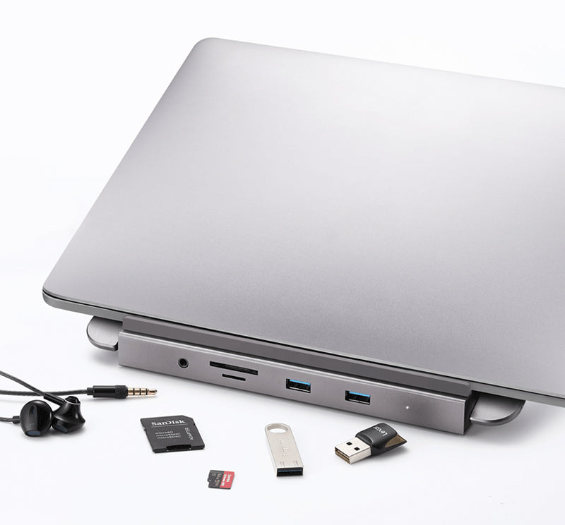 Multifunctional 12-IN-1 Type-C Docking Station Converter With Macbook Cooling Holder