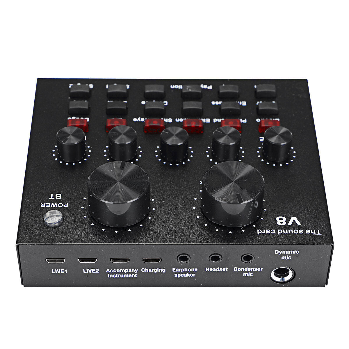 Condenser Microphone V8 Sound Card Kit Muti-functional Bluetooth for Studio Mobile Phone PC Laptop Recording Live Broadcast