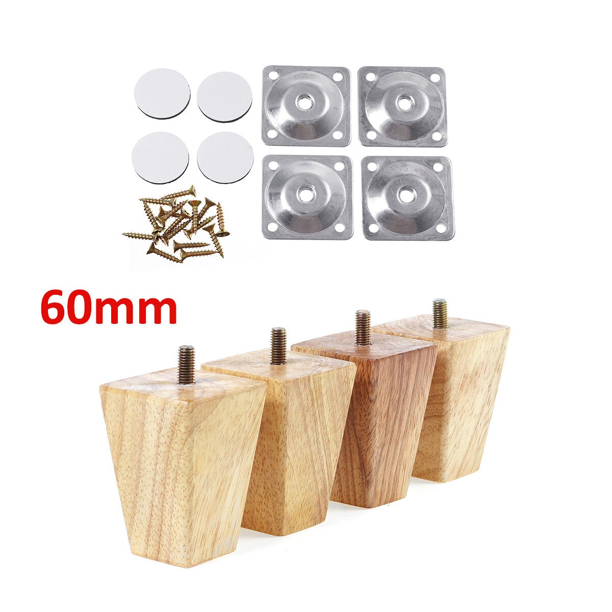 4pcs Square Inclined Wooden Furniture Feets Legs Set For Sofa Cabinets Table