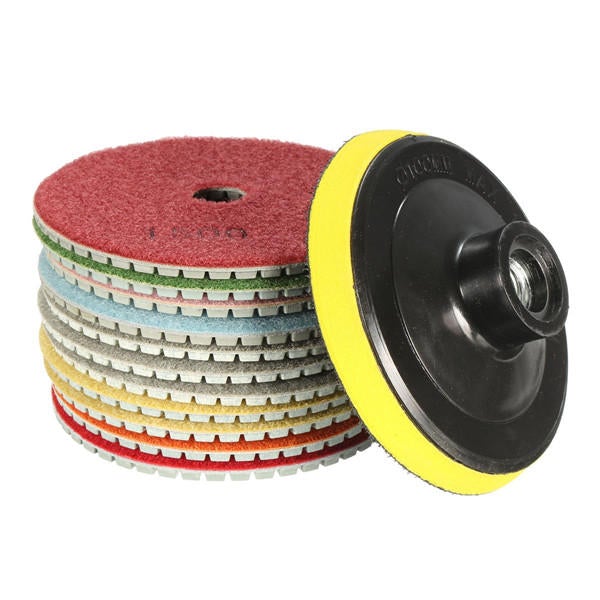 12pcs 4 Inch 50-6000 Grit Diamond Polishing Pads Set for Granite Concrete Marble