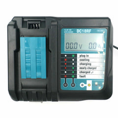 Replacement Battery Charger 18V 4A LiIon Battery Replacement Power Tool Battery with LCD Display for Makita