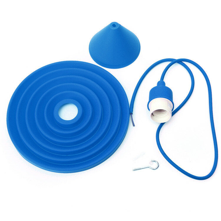 Folding Lampshade Colorful Silicone E27 Lamp Holder Pendant Lights DIY Ceiling Light Home Decor