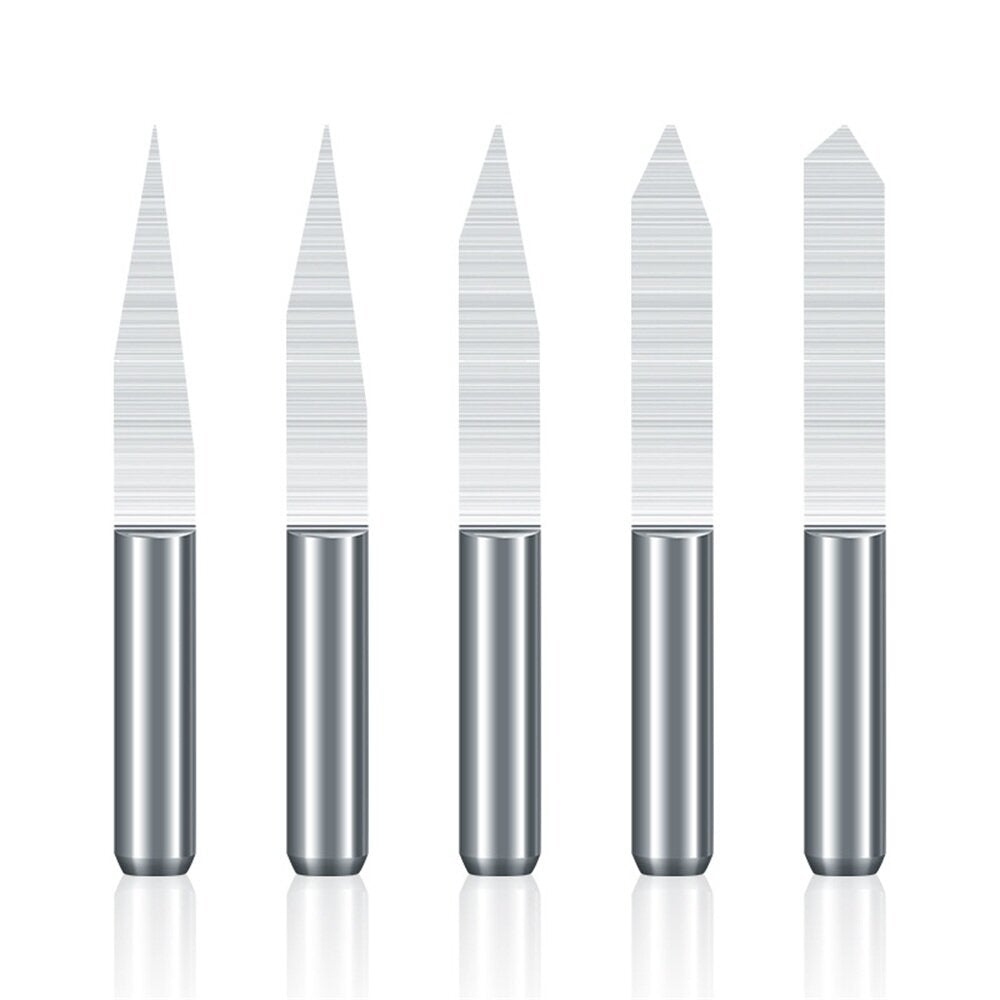 10Pcs 3.175mm Shank V-shaped CNC Milling Cutter 20/30/45/60/90 Angle Engraving Bit Planer Drill