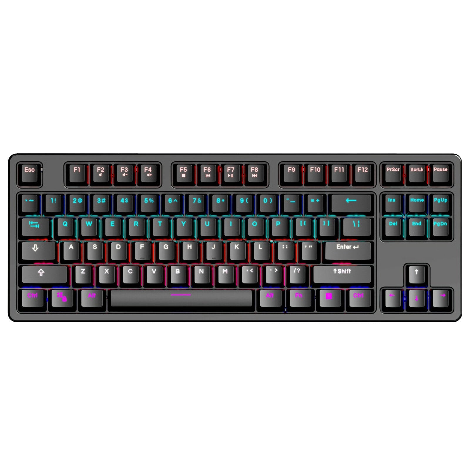 ABS Keycaps Mehcanical Keyboard 87 Keys RGB TKL Gaming Keyboard Removable Upper Cover For Office
