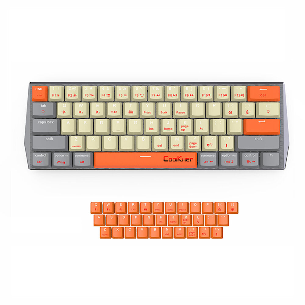 Triple Mode Gaming mechanical keyboard Low-Shaft Profile RGB Wireless Bluetooth5.0 For MAC