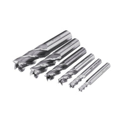6pcs 3/16-5/8" Imperial Milling Cutter Set High Speed Steel CNC Milling Bit Spiral End Mill Cutter