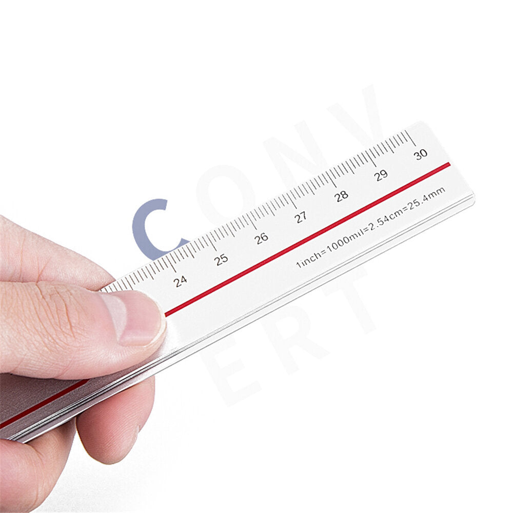 Frosted Metal Ruler Aluminum Alloy 30cm Scale Red/ Blue Random Color Ruler School Office Mapping and Measuring Tool