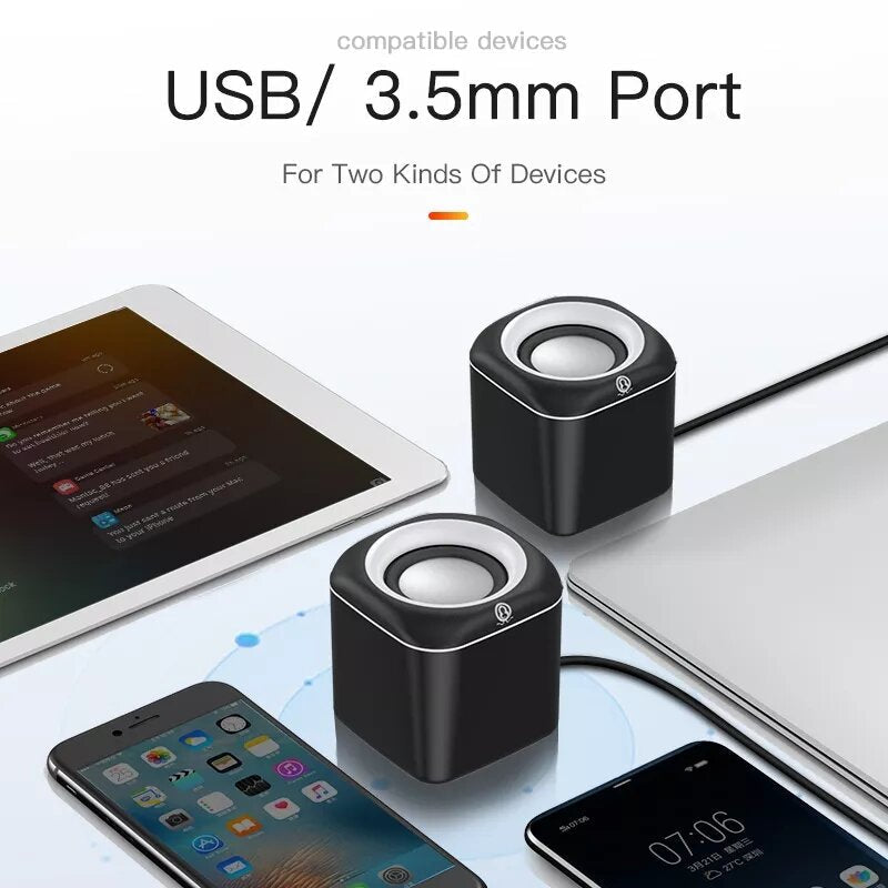 Wire Control Multimedia USB Audio MINI Speaker Bass Sound Box Speaker for PC Laptop Powerful Subwoofer Multimedia Loudspeakers