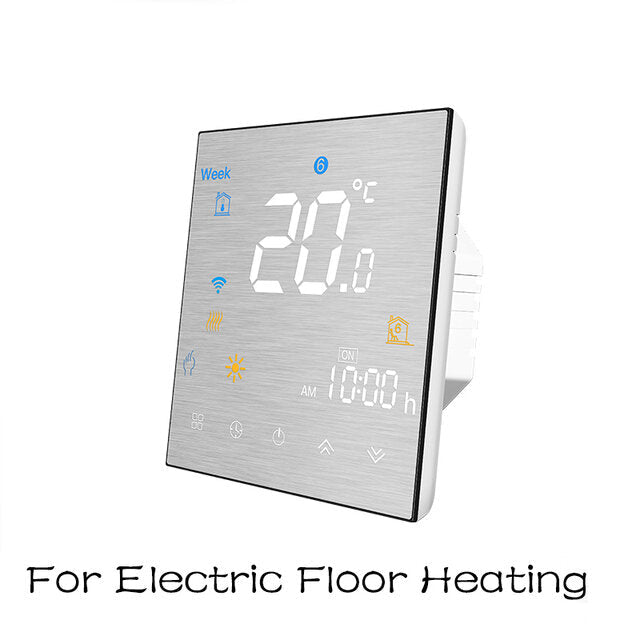 Smart Thermostat Temperature Controller Water/Electric Floor Heating Water/Gas Boiler Brushed Panel 2MQTT Alexa Google Smart Life