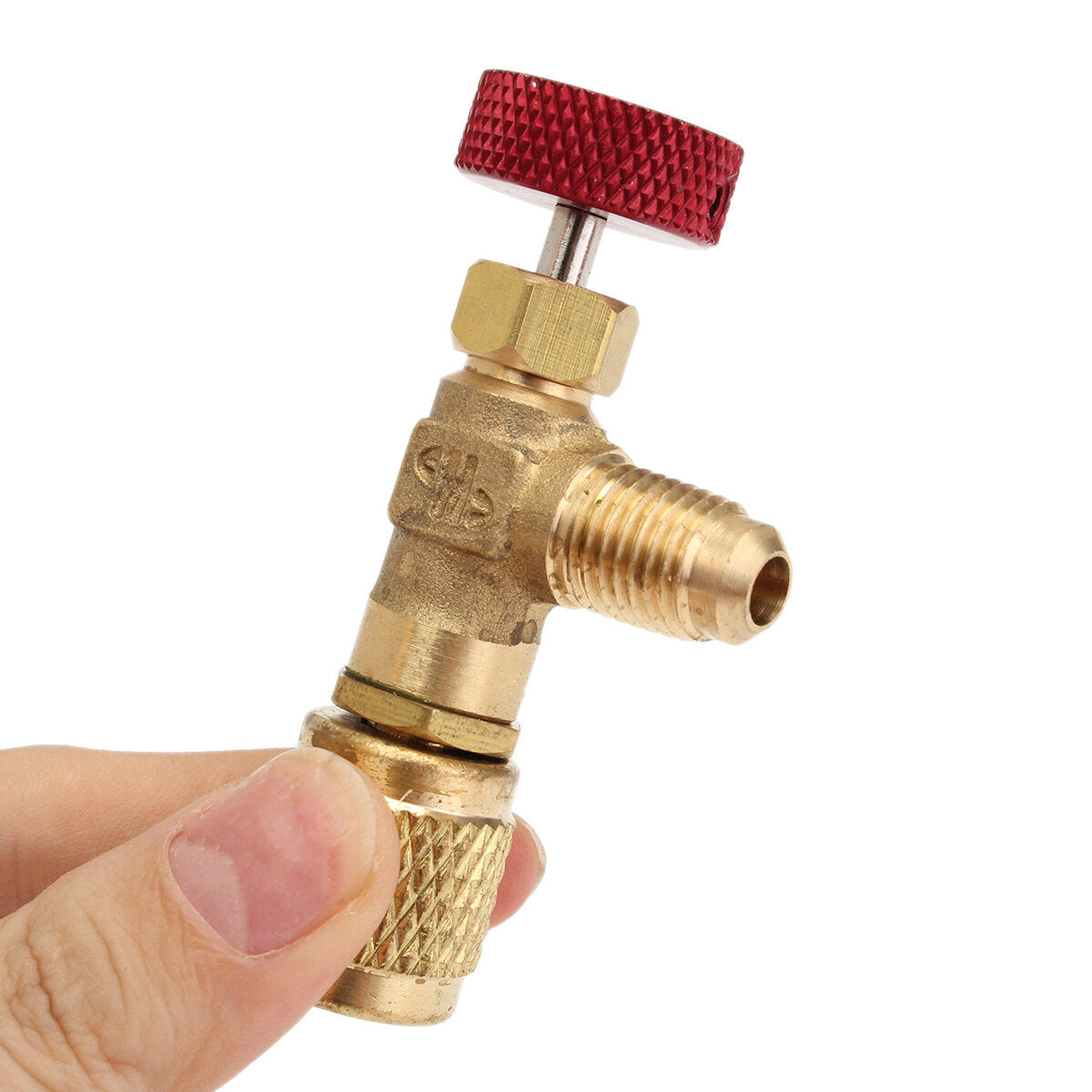 AC Copper Flow Control Valve Adapter 1/4 to 5/16 for Refrigerant Charging Hose