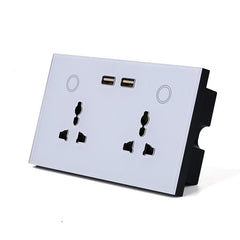 Smart WiFi Switch Double Universal Outlet with USB Compatible with Alexa and Google Home Power Metering Functioon 147mm*86mm