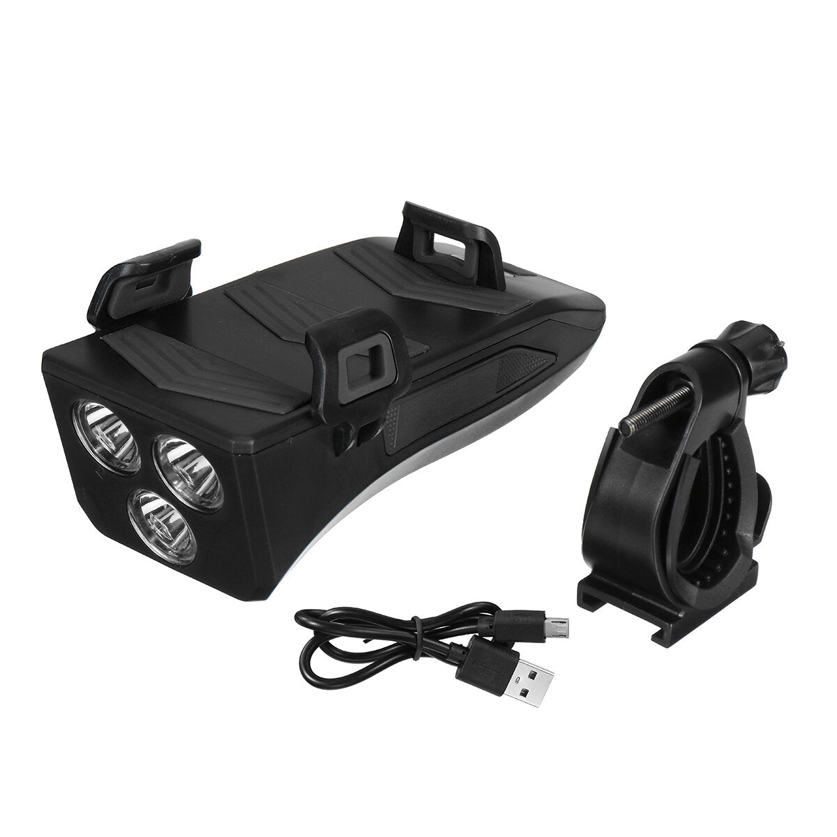 Bike Phone Holder Light Waterproof Horn Power Bank 2000mah 4 in 1