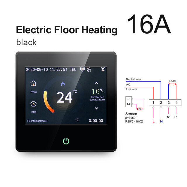 WiFi Smart LCD Touch Screen Thermostat Heating Temperature Controller Works with Alexa Google Home