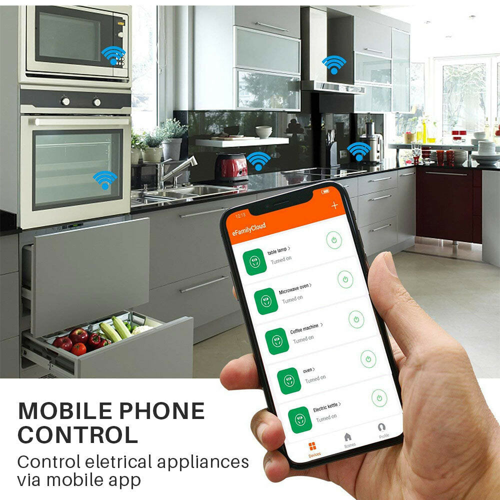 Wifi Bluetooth Socket 10A 15A Switch Plug APP Control Timing Function Power Saving Remind Smart Sensor
