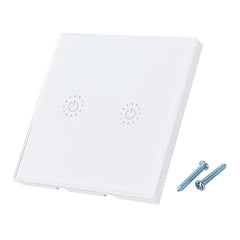 EU 433Mhz 2 Gang Smart WIFI Light Switch Interruptor Touch Wall Power Switch App Remote Control Intellegent Switch Work With Alexa Google Home