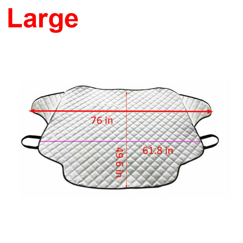 Silver Car Windshield Snow Cover Sun Shade Protector with Magnets for CRVs Trucks SUVs RVs