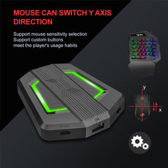 Gaming Keyboard Mouse Converter Combos 3200DPI Wired RGB Mouse 35 Keys Single-hand Keyboard Console Switch Adapter For PS3/PS4 P6+V100+A869