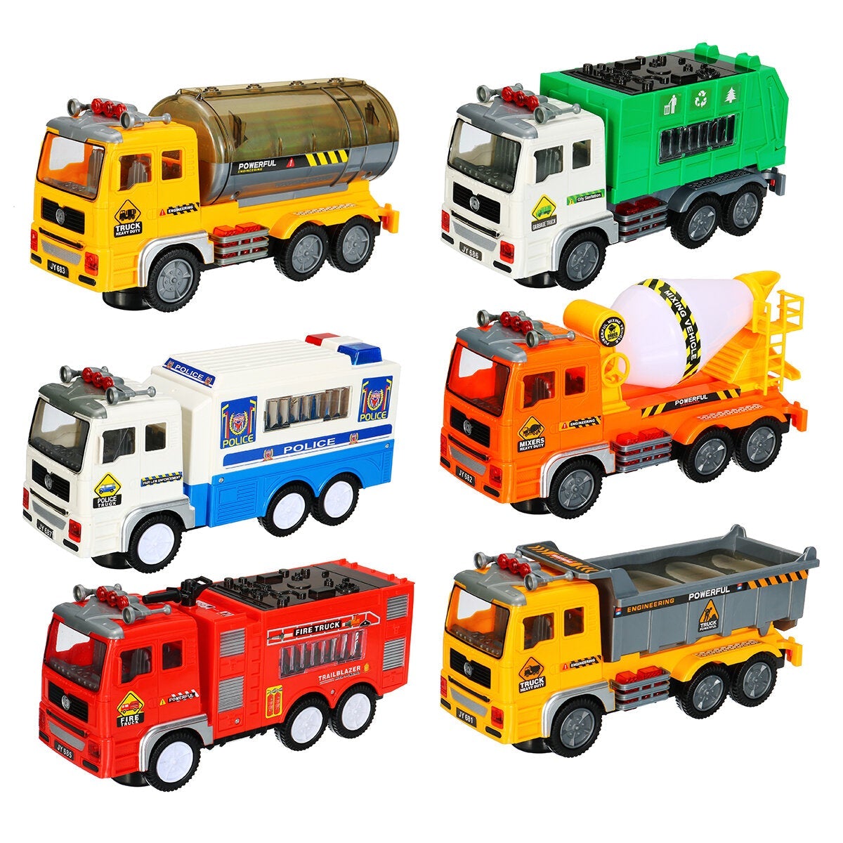 Large Simulation Electric Car Universal Engineering Vehicle Toy 4D Light Music Children's