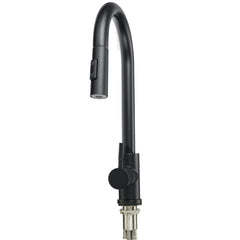304 Stainless Steel Kitchen Pull Out Faucet Sprayer Black Paint Double-Feed Pipe Sensor Tap Thin Head Stretch